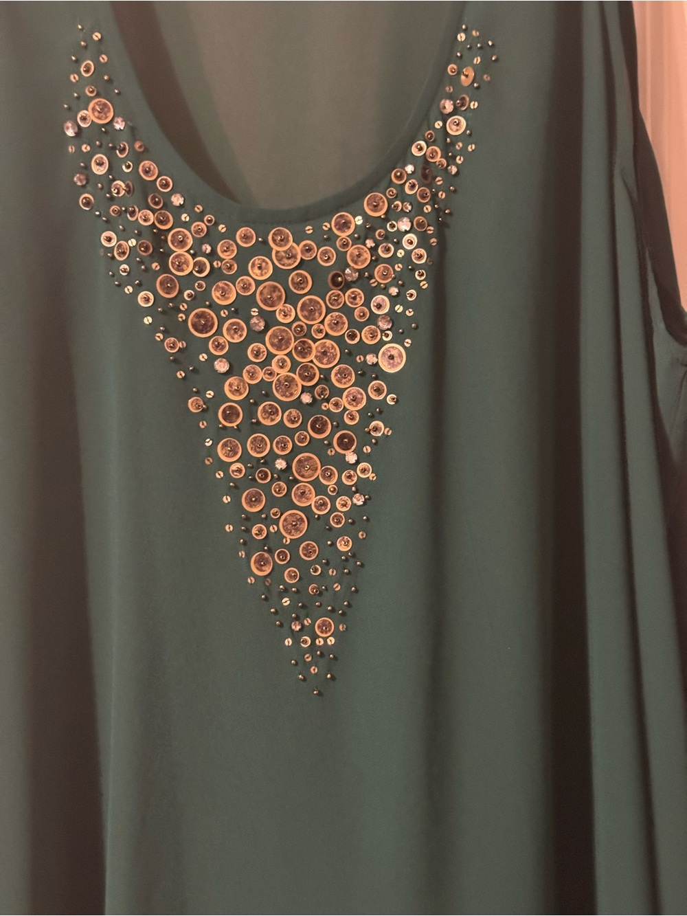 Lane Bryant Teal Tank with Gold-Tone Stud Embellishment